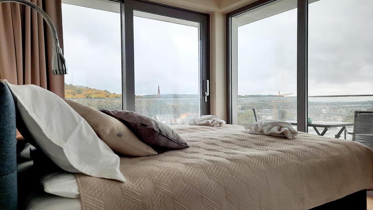 Ferienwohnung mit Komfort in Strandnähe mit Terrasse und Meerblick in 10ter Etage Misdroy Exterior foto