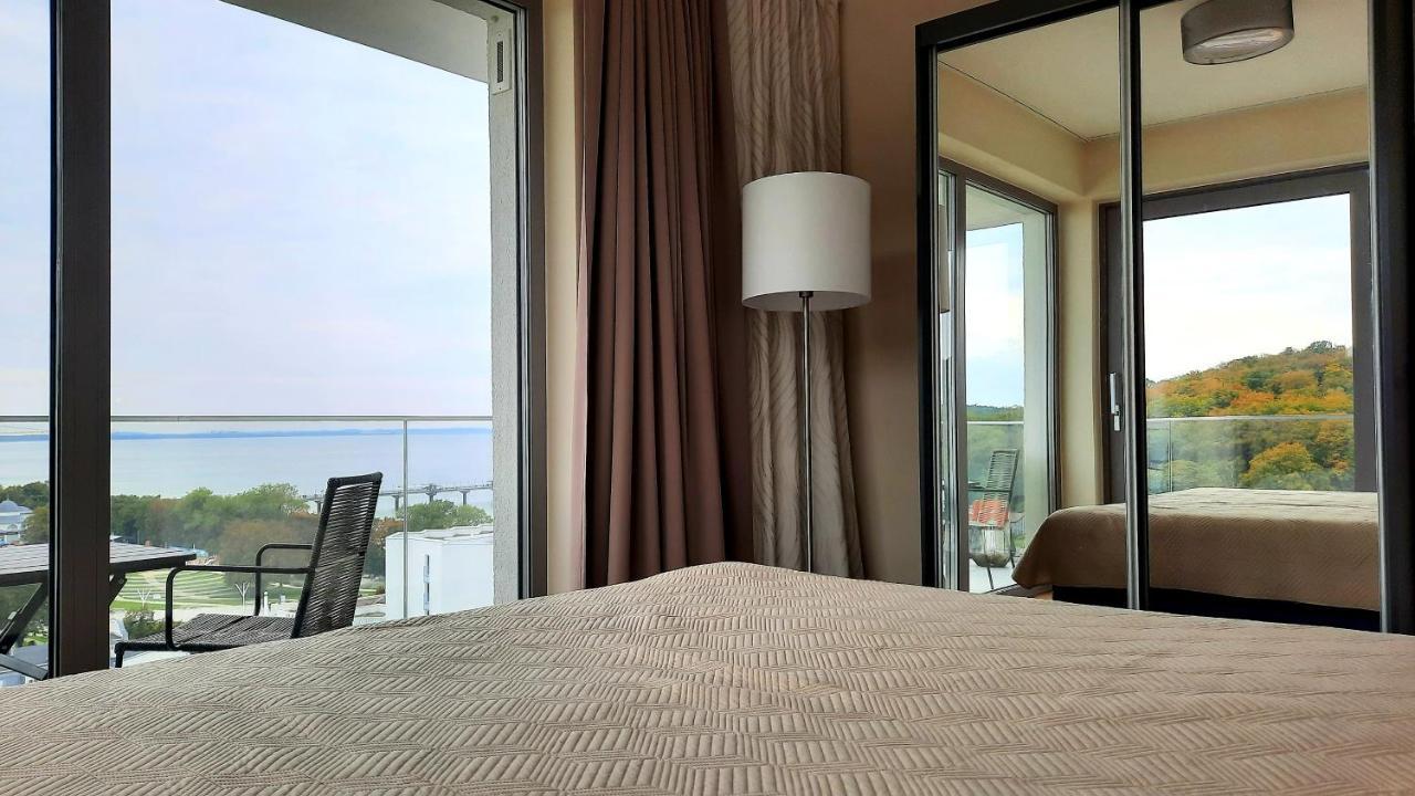 Ferienwohnung mit Komfort in Strandnähe mit Terrasse und Meerblick in 10ter Etage Misdroy Exterior foto