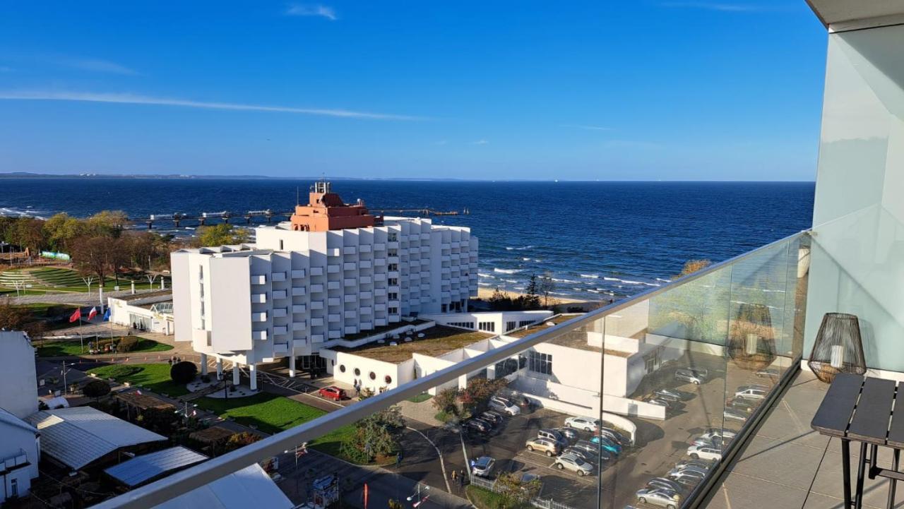 Ferienwohnung mit Komfort in Strandnähe mit Terrasse und Meerblick in 10ter Etage Misdroy Exterior foto